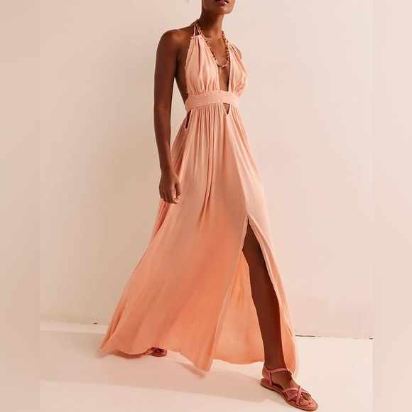 Free People Dresses & Skirts - NWT Free People Look Into the Sun Maxi Dress, Coral Pink, Sz. XS